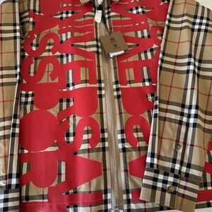 Burberry Beige and Red Checkered Shirt